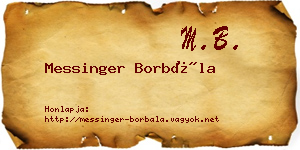 Messinger Borbála névjegykártya